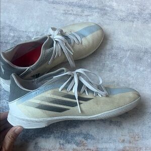 Adidas Cream and Gray Indoor Soccer Cleats